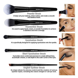 Eigshow Jade Series 5 Pieces eye brushes - Black