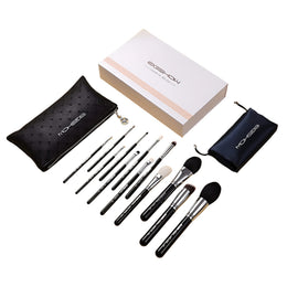 Eigshow Luxe Series Classic Makeup Brushes Set ( 12 pieces ) - Bright Silver