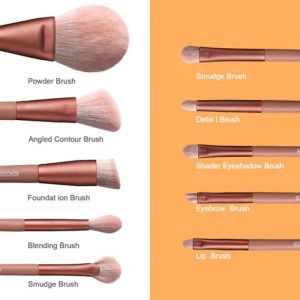 Eigshow Morandi Series 10 Pieces Ready To Roll makeup brushes Set - Image 10