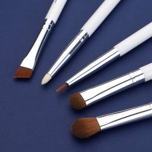 Eigshow Jade Series 5 Pieces Eye Brushes Set - Bright Silver - Image 3