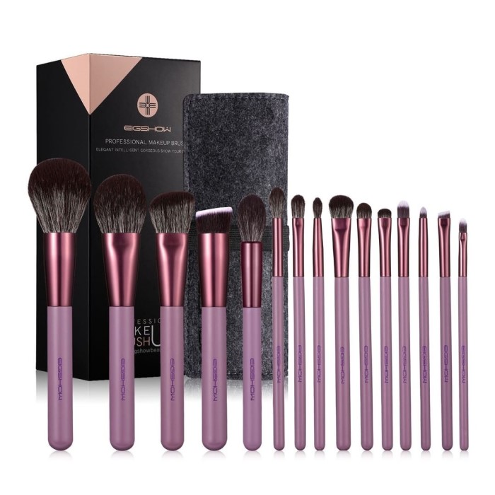 Eigshow Jade Series of 15 Pieces Makeup Brushes Set