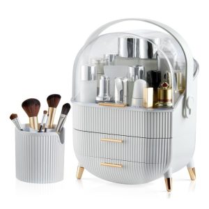 White dressing case & brushes stand Organizer