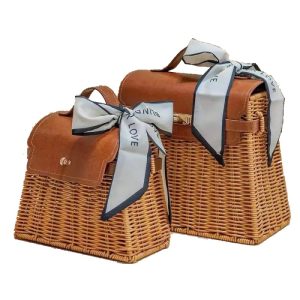 Brown Straw Trapez Box