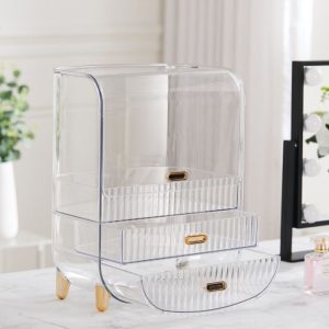 Transparent Makeup Case with Drawers - Image 1