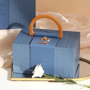 Rectangle Leather Small Blue Box