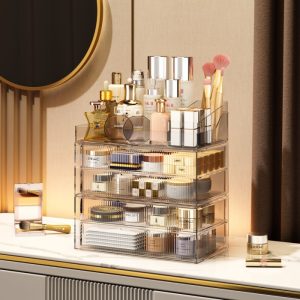 Transparent 4 Drawers Makeup & Skincare Organizer - Image 1