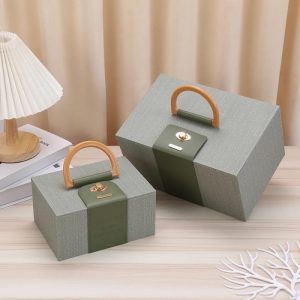 Rectangle Leather Green Box