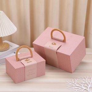 Rectangle Leather Pink Box
