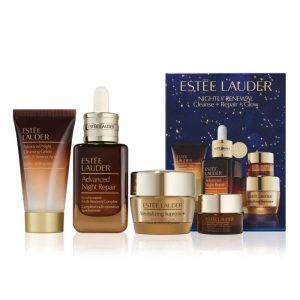 Estée Lauder Nightly Renewal Skincare Set Cleanse + Repair + Glow - Image 1